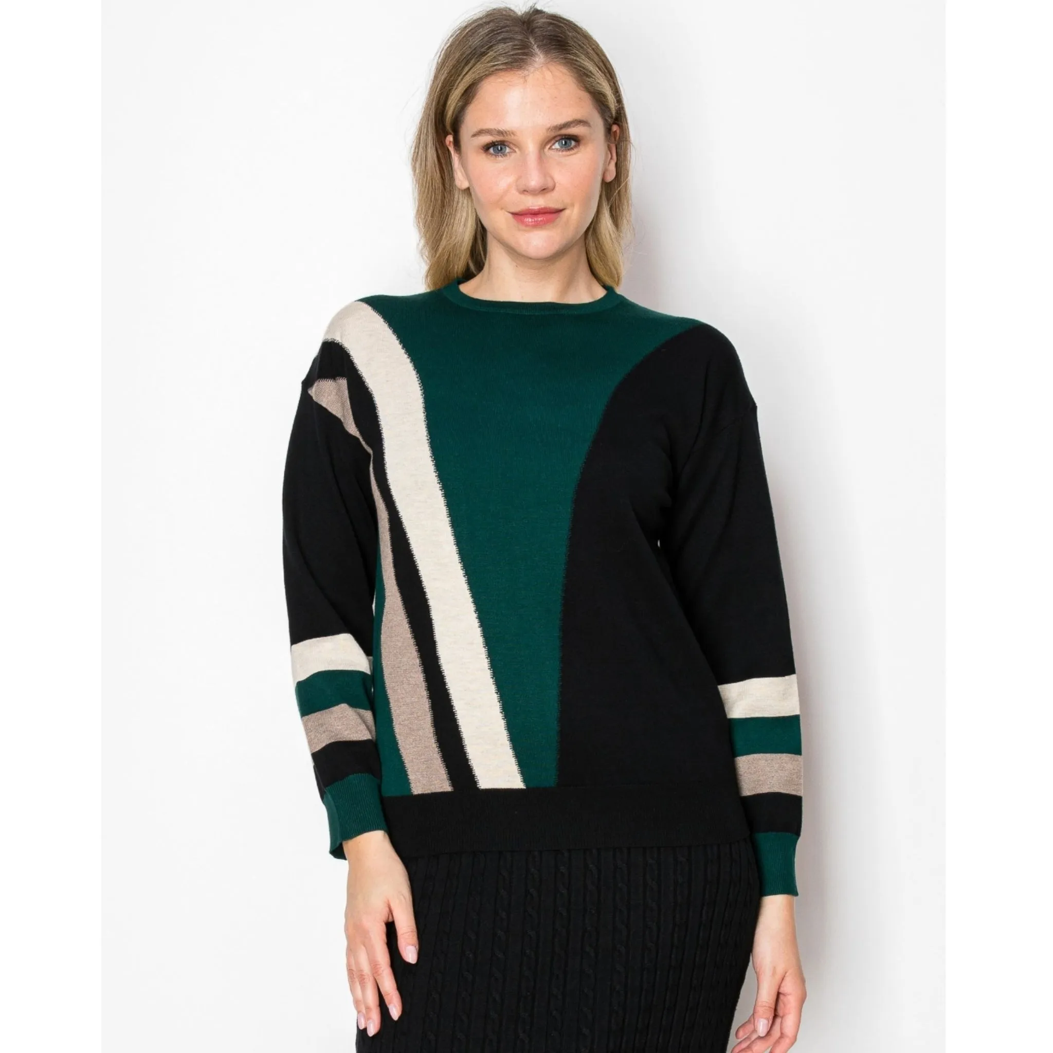 Colorblock Stripe Sweater