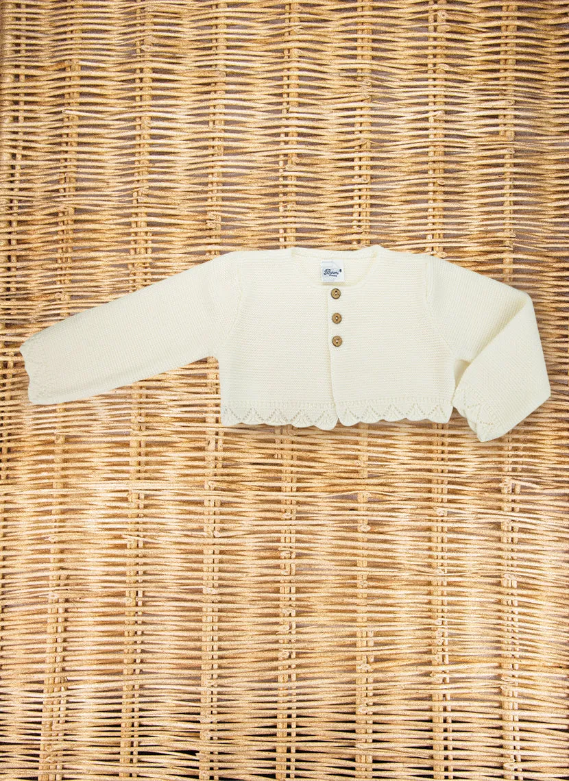 Cropped Pure Wool Cardigan