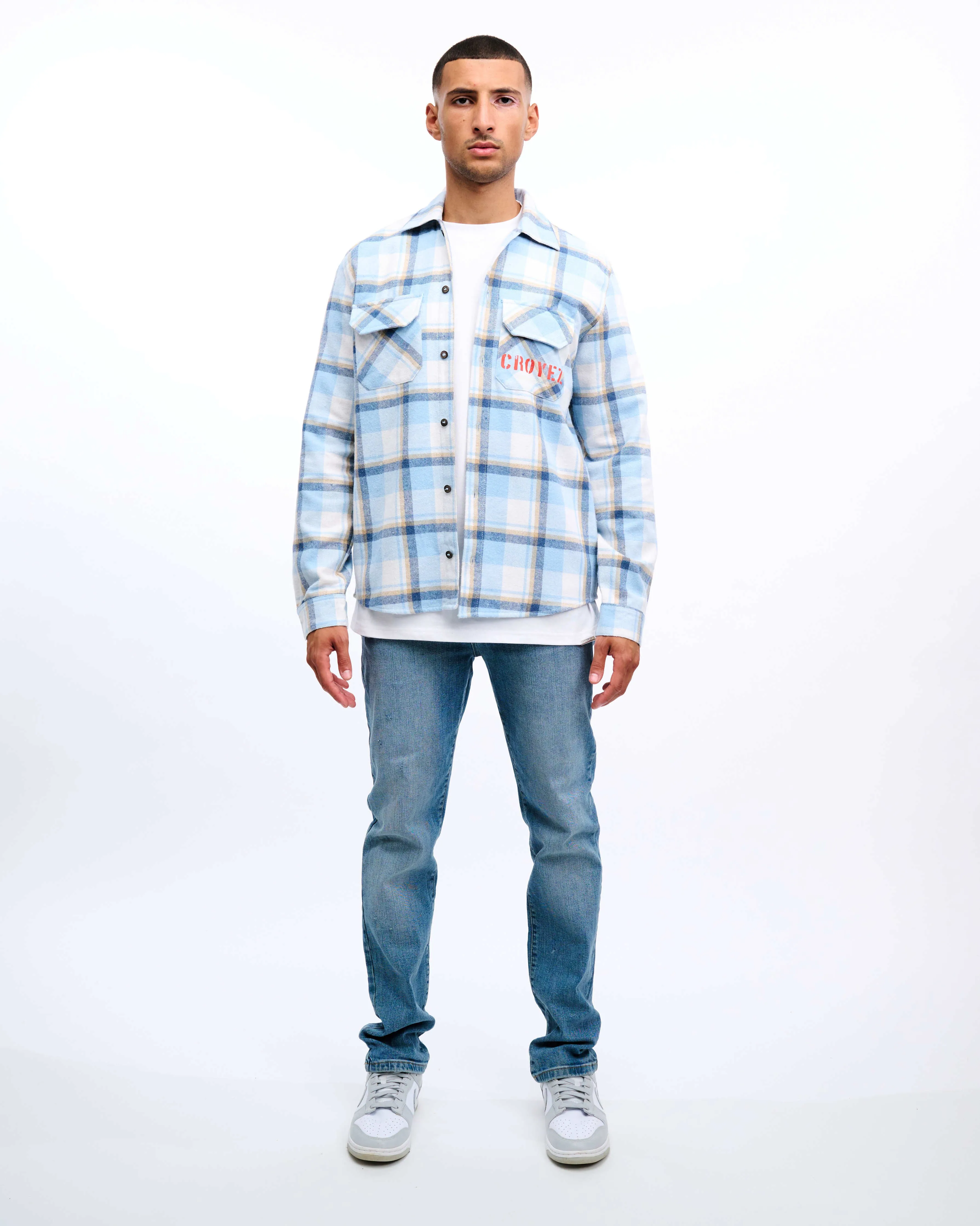 CROYEZ INTERBELLUM FLANNEL - DUST BLUE/VINTAGE WHITE