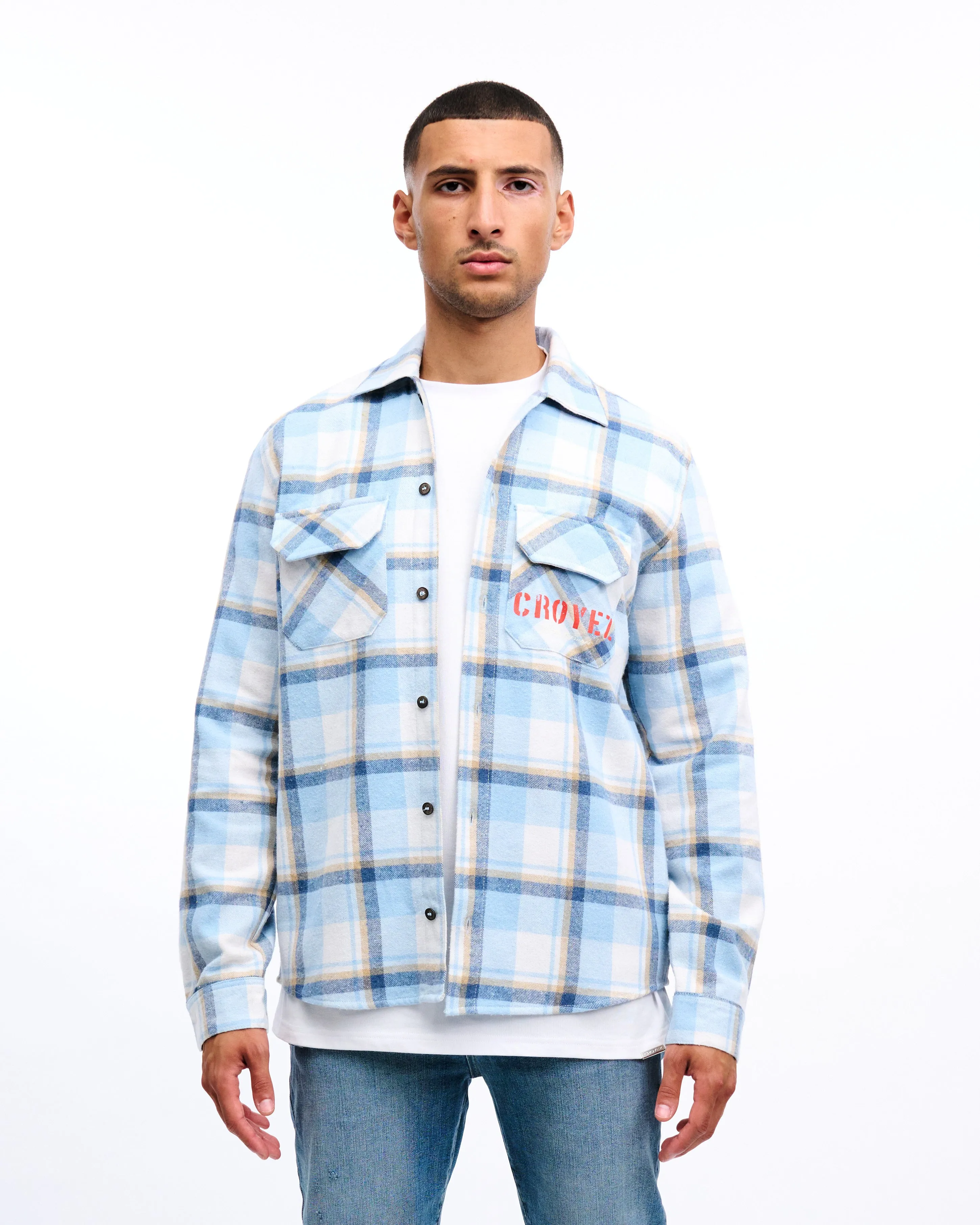 CROYEZ INTERBELLUM FLANNEL - DUST BLUE/VINTAGE WHITE