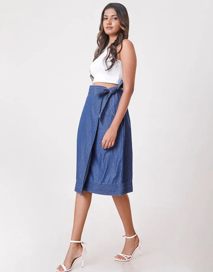 Denim Wrap Skirt