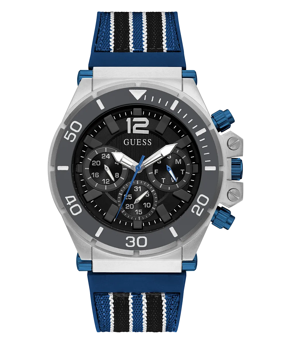 ECO-FRIENDLY SILVER, BLUE AND BLACK BIO-BASED AND RECYCLABLE WATCH