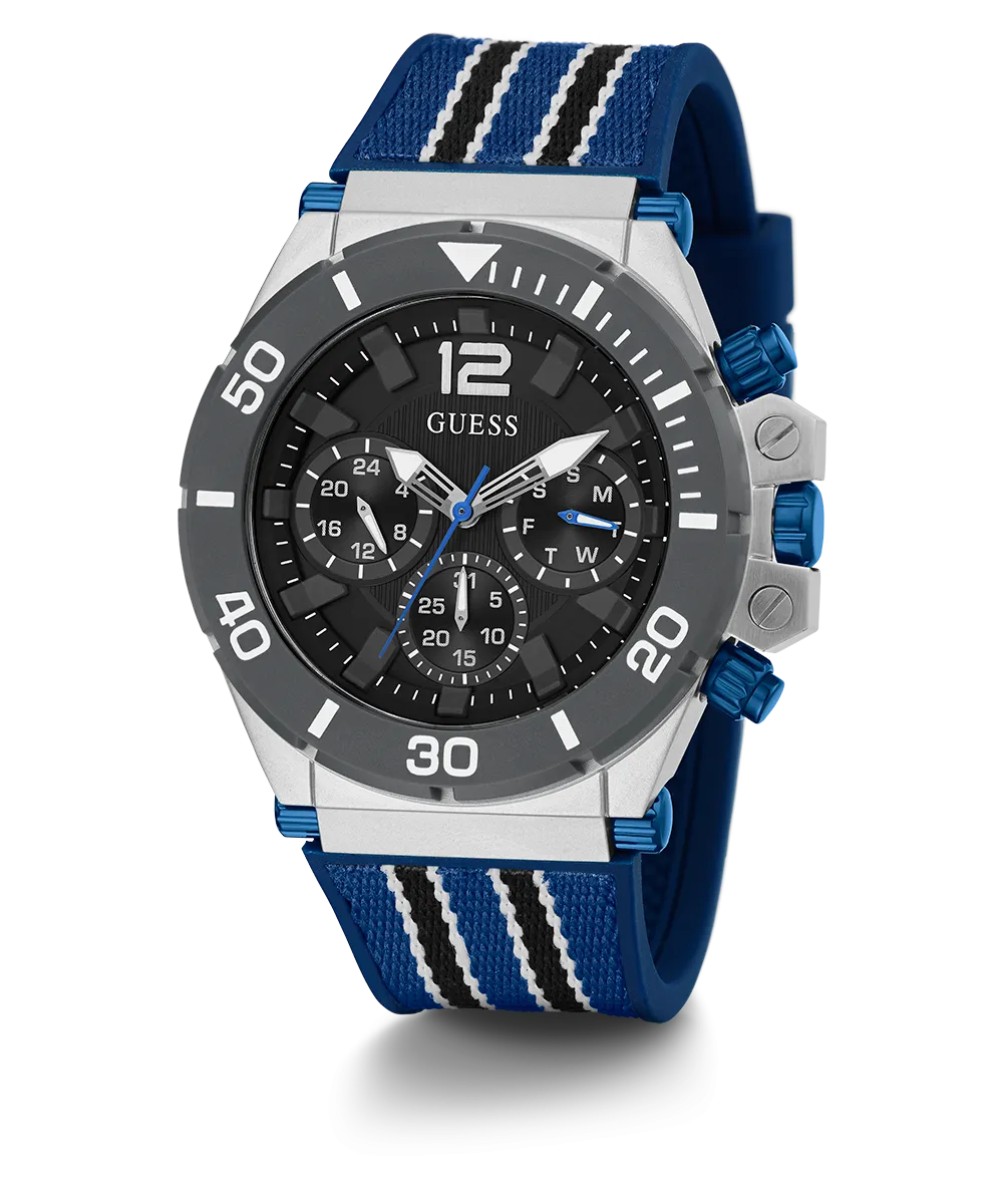 ECO-FRIENDLY SILVER, BLUE AND BLACK BIO-BASED AND RECYCLABLE WATCH