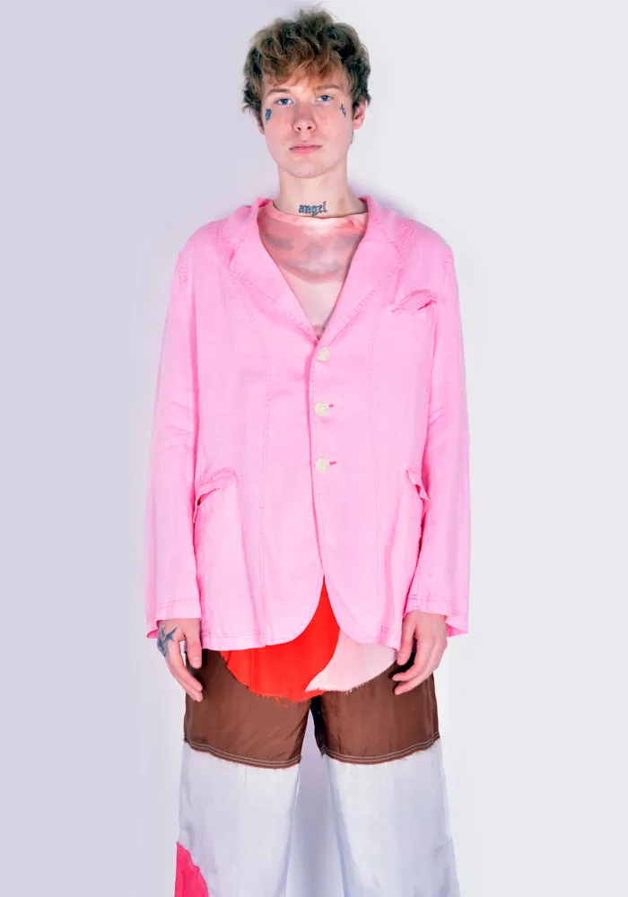 EDWARD CUMING S22-B01 WASHED OUT TAILORED BLAZER PINK