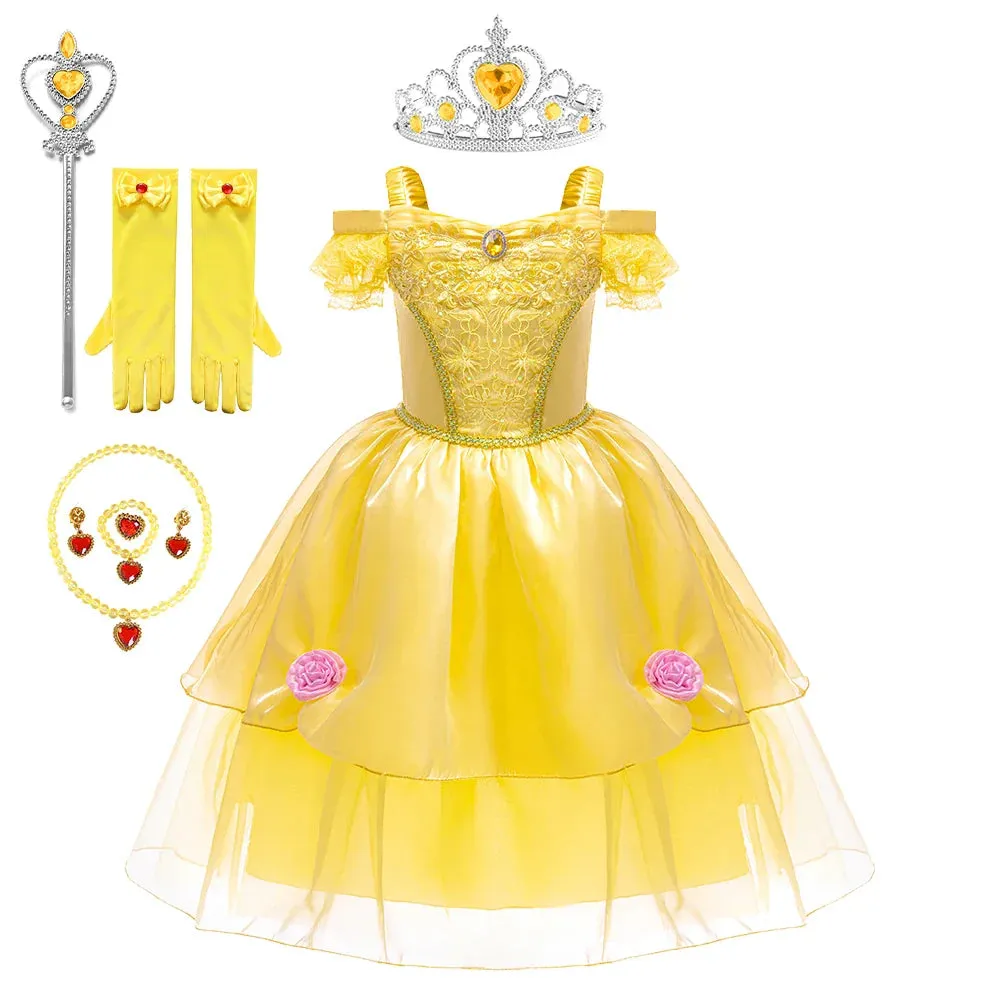 Elegant Vintage Yellow Princess Dresses