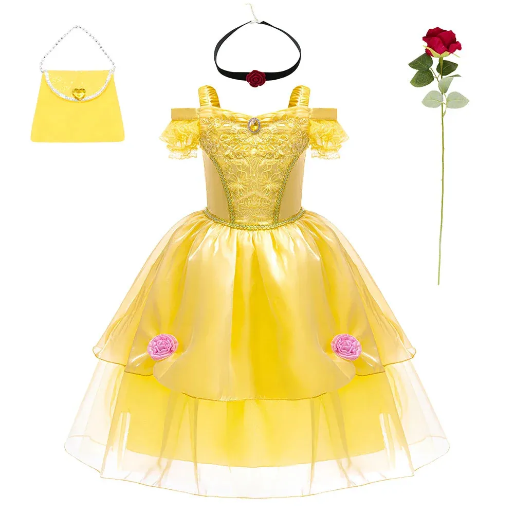 Elegant Vintage Yellow Princess Dresses