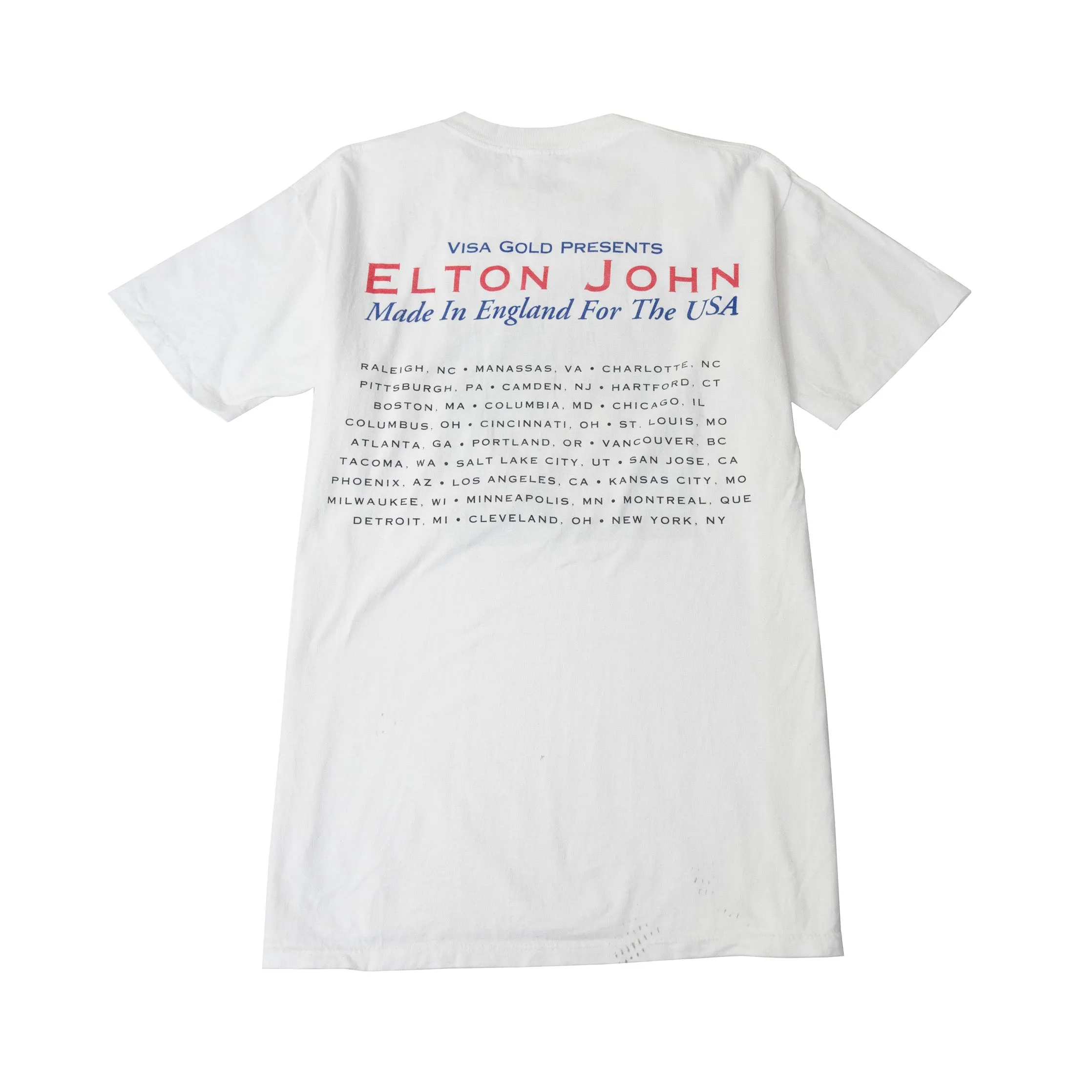 Elton John Made In England 1995 Tour Tee