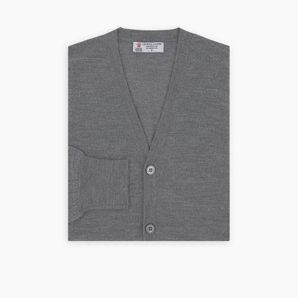 Flannel Grey Merino Wool Cardigan