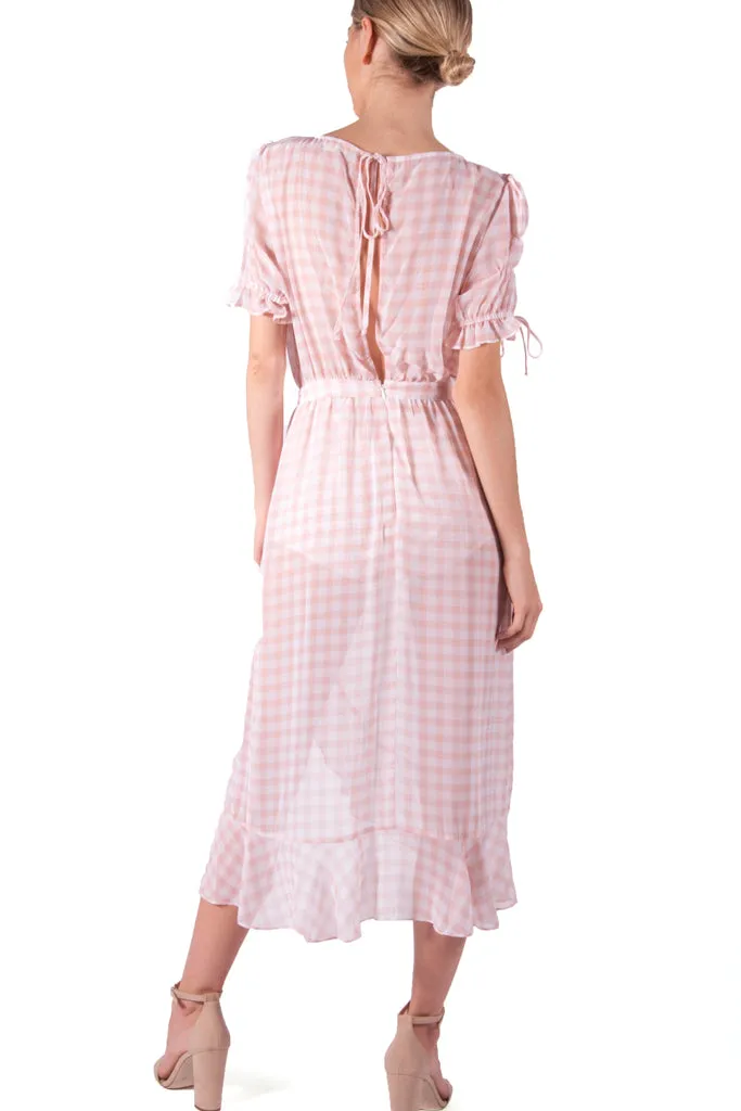 FOR LOVE & LEMONS-DOROTHY RUFFLED MIDI DRESS