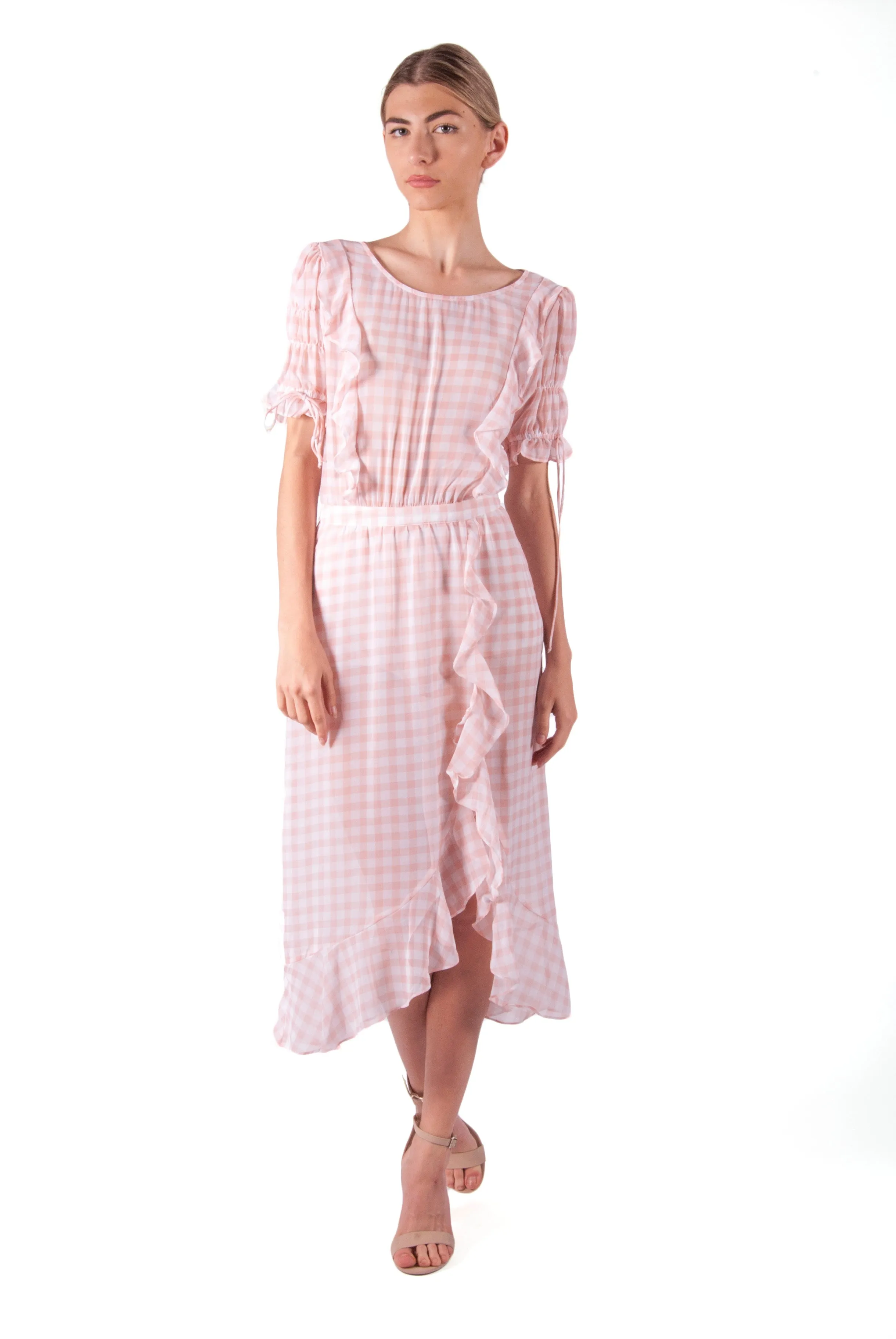 FOR LOVE & LEMONS-DOROTHY RUFFLED MIDI DRESS