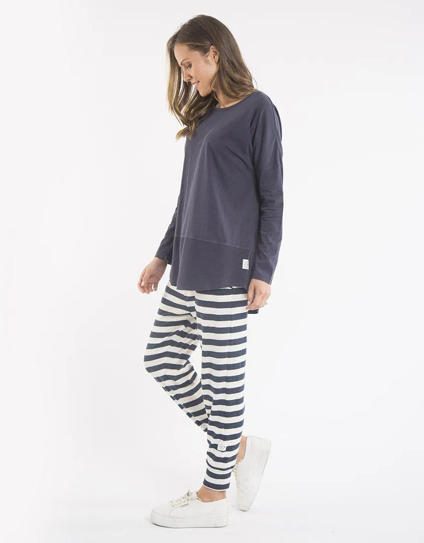 Fundamental Long Sleeve Rib Tee - Navy