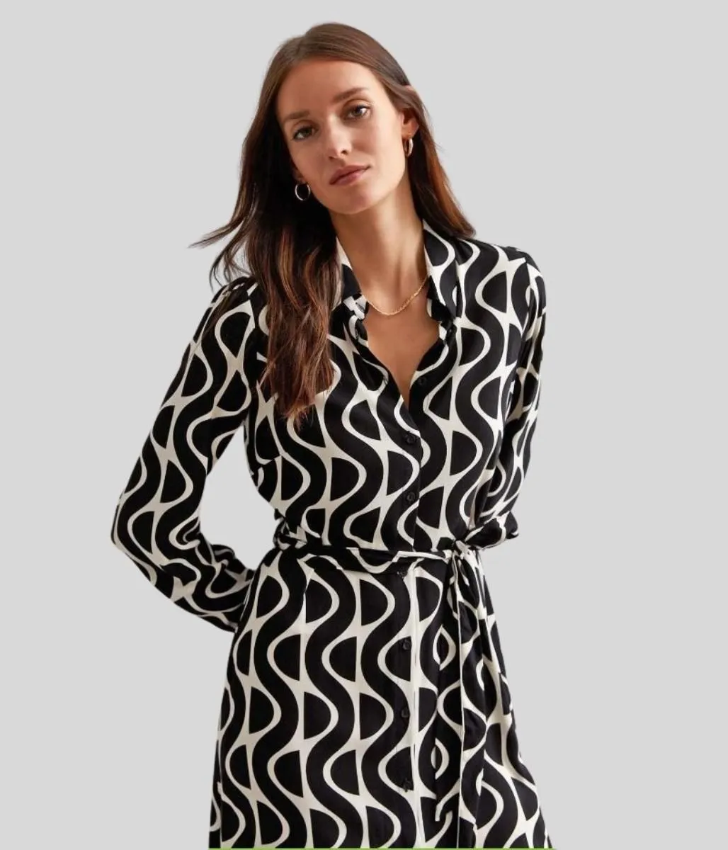 Geometric Midaxi Shirt Dress