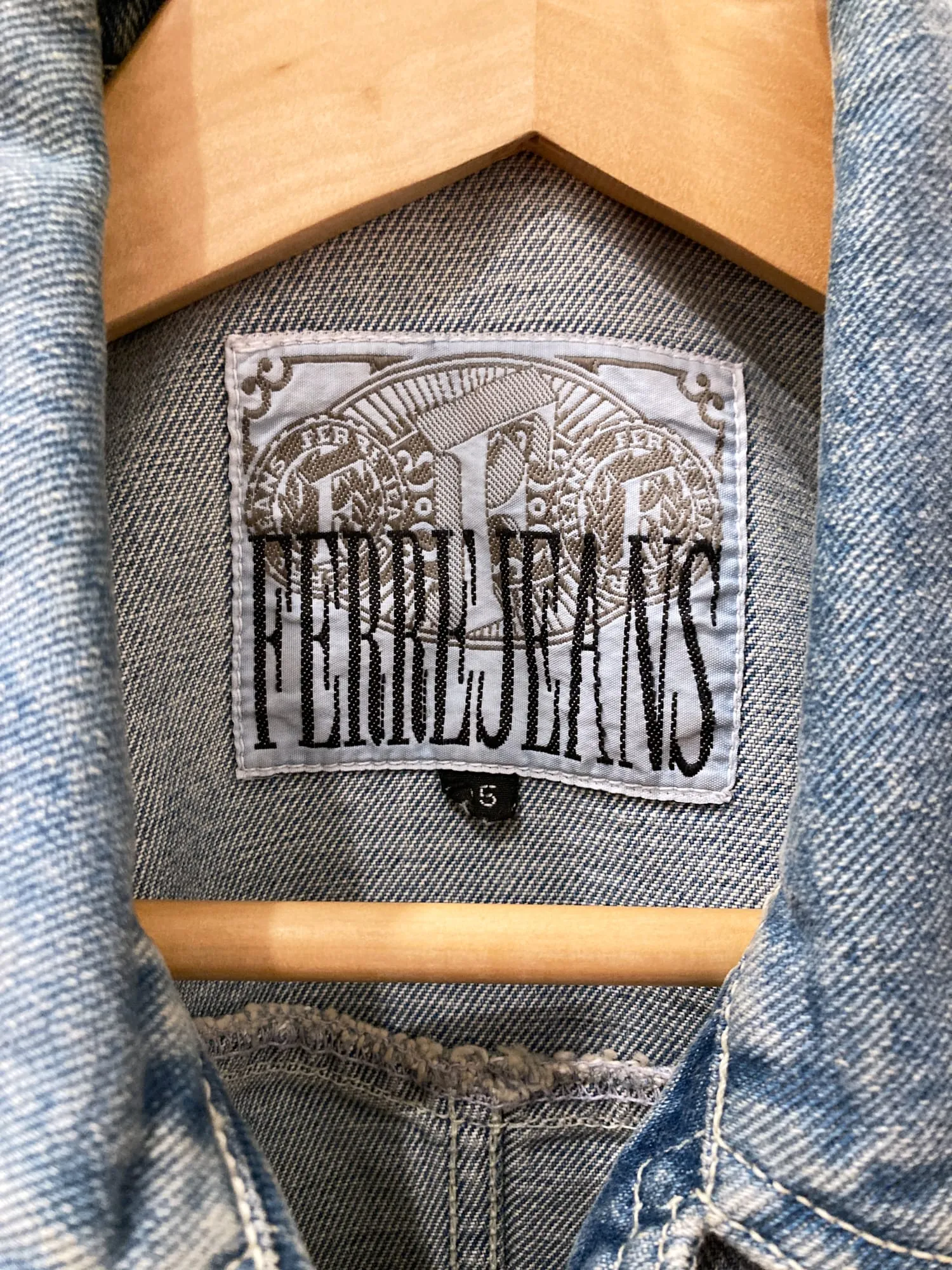 Gianfranco Ferre Jeans 1990s faded washed blue panelled denim jacket