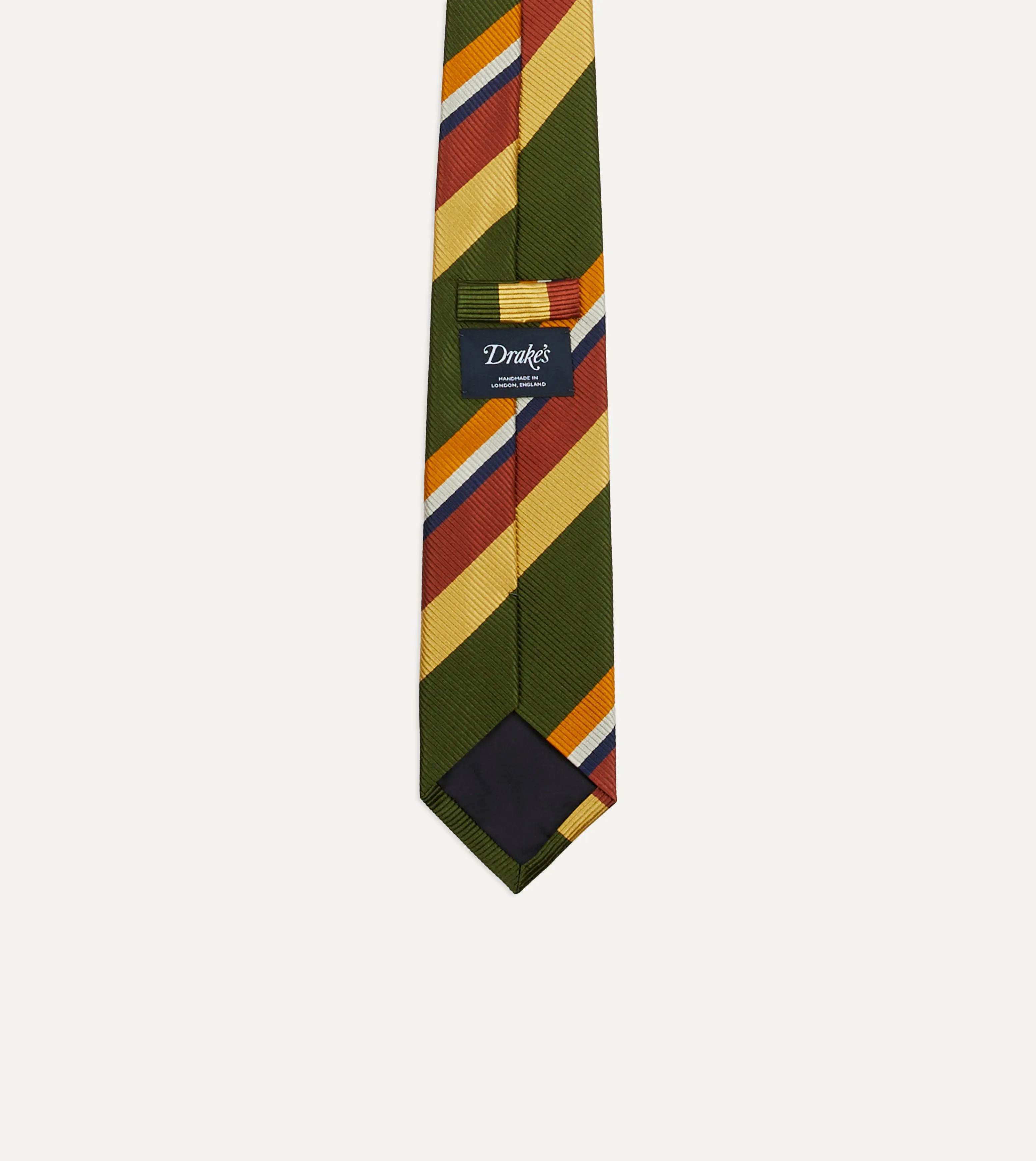 Green Multi Stripe Silk Tipped Tie