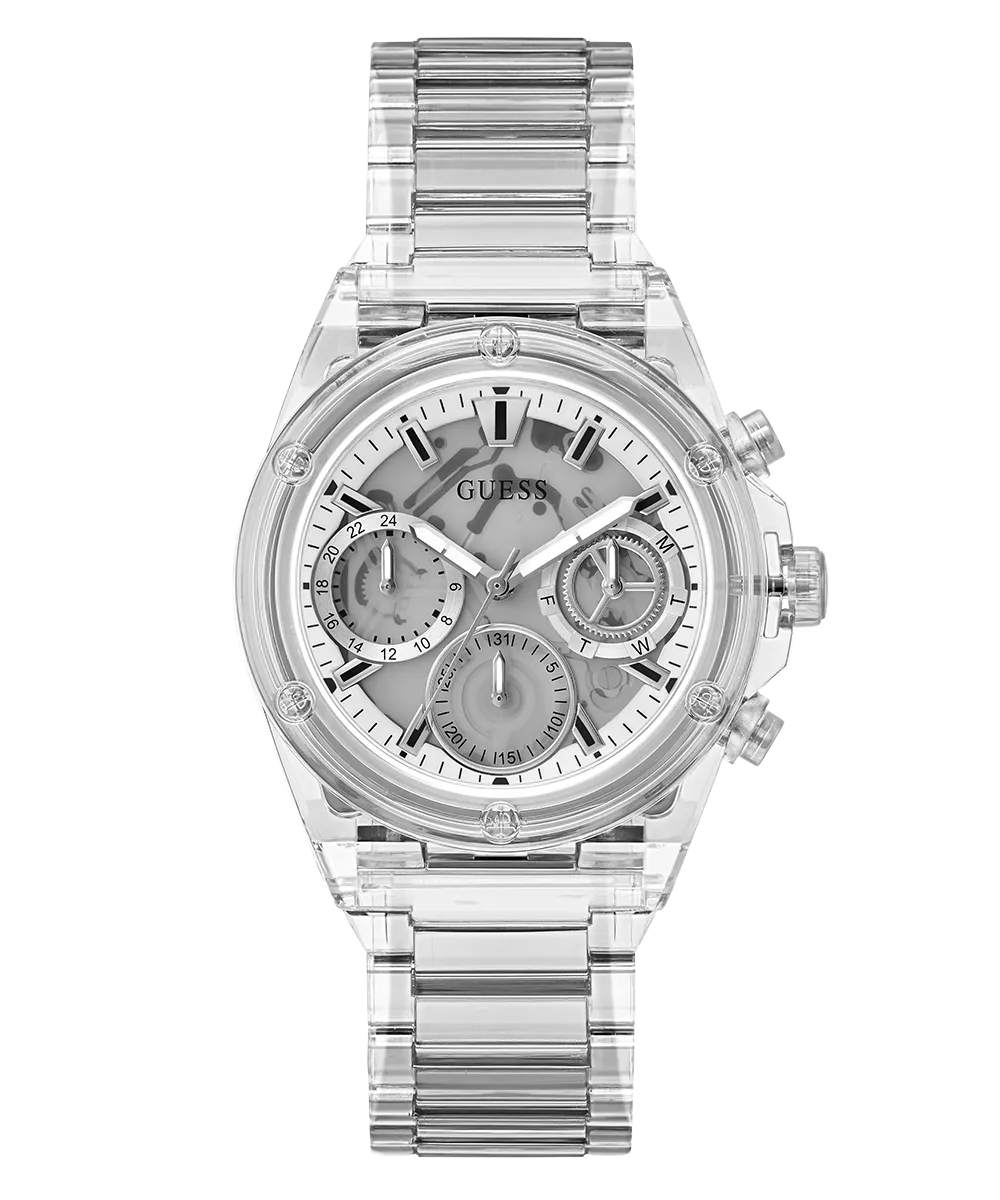 GUESS Eco-Friendly Ladies Clear Multi-function Watch