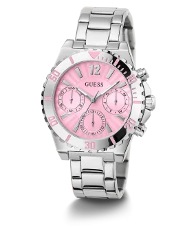 GUESS Ladies Silver Tone Multi-function Watch