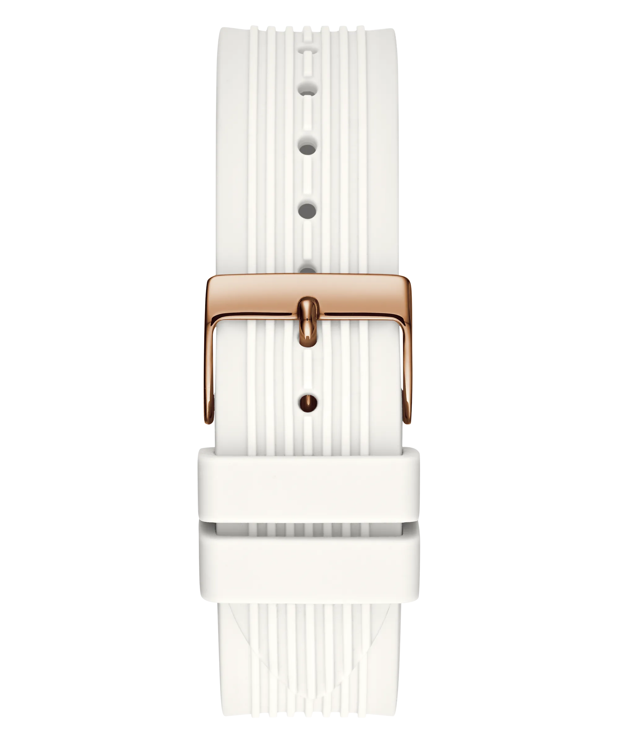 GUESS Ladies White Rose Gold Tone Multi-function Watch