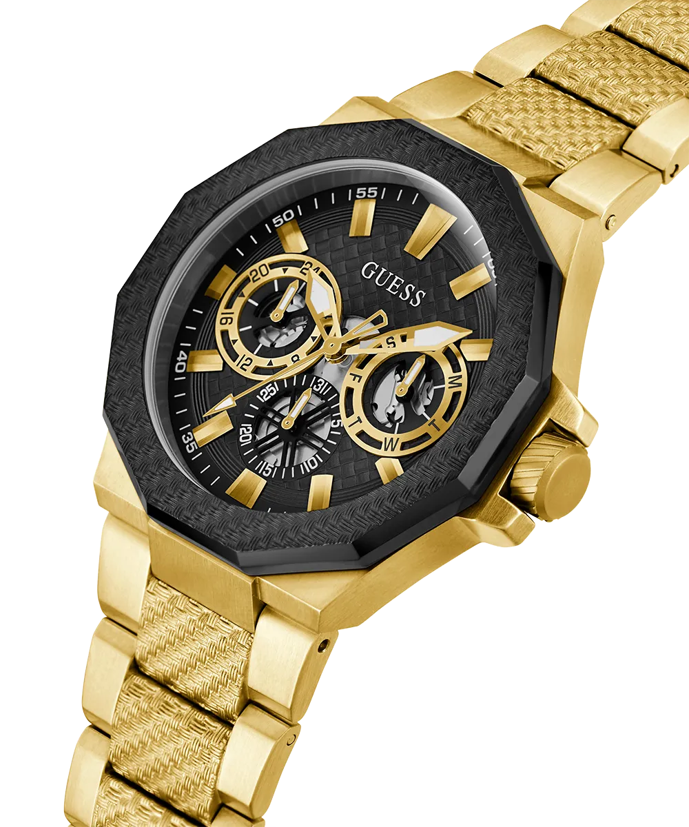 GUESS Mens Gold Tone 2-Tone Multi-function Watch