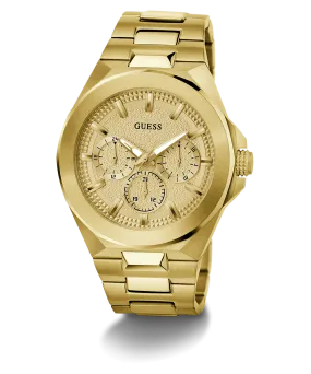 GUESS Mens Gold Tone Multi-function Watch