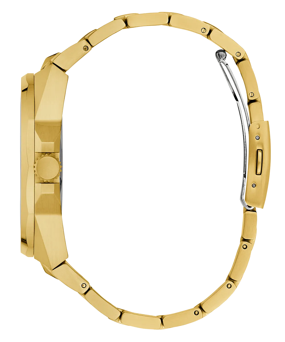 GUESS Mens Gold Tone Multi-function Watch