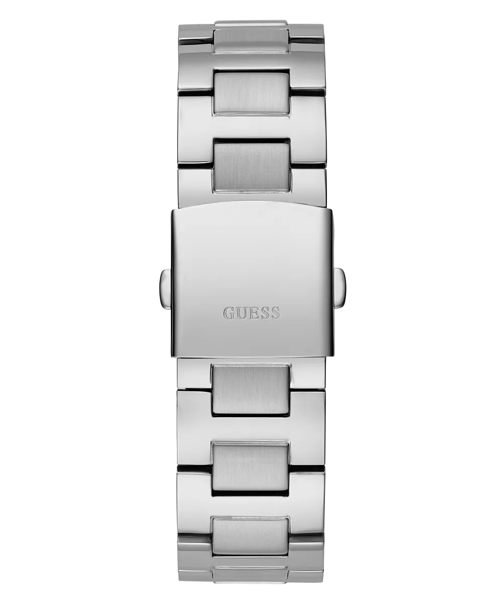 GUESS Mens Silver Tone Multi-function Watch