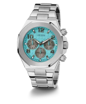 GUESS Mens Silver Tone Multi-function Watch