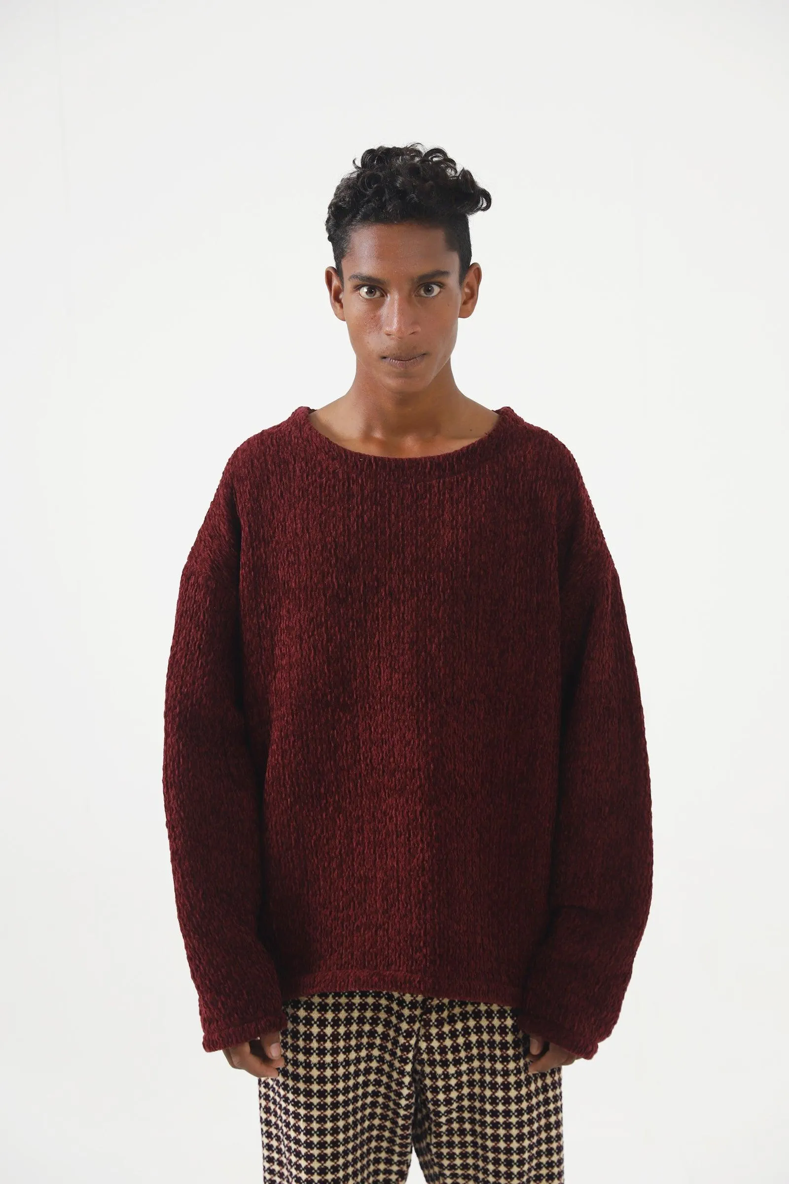 HAND WOVEN VELVET SWEATER