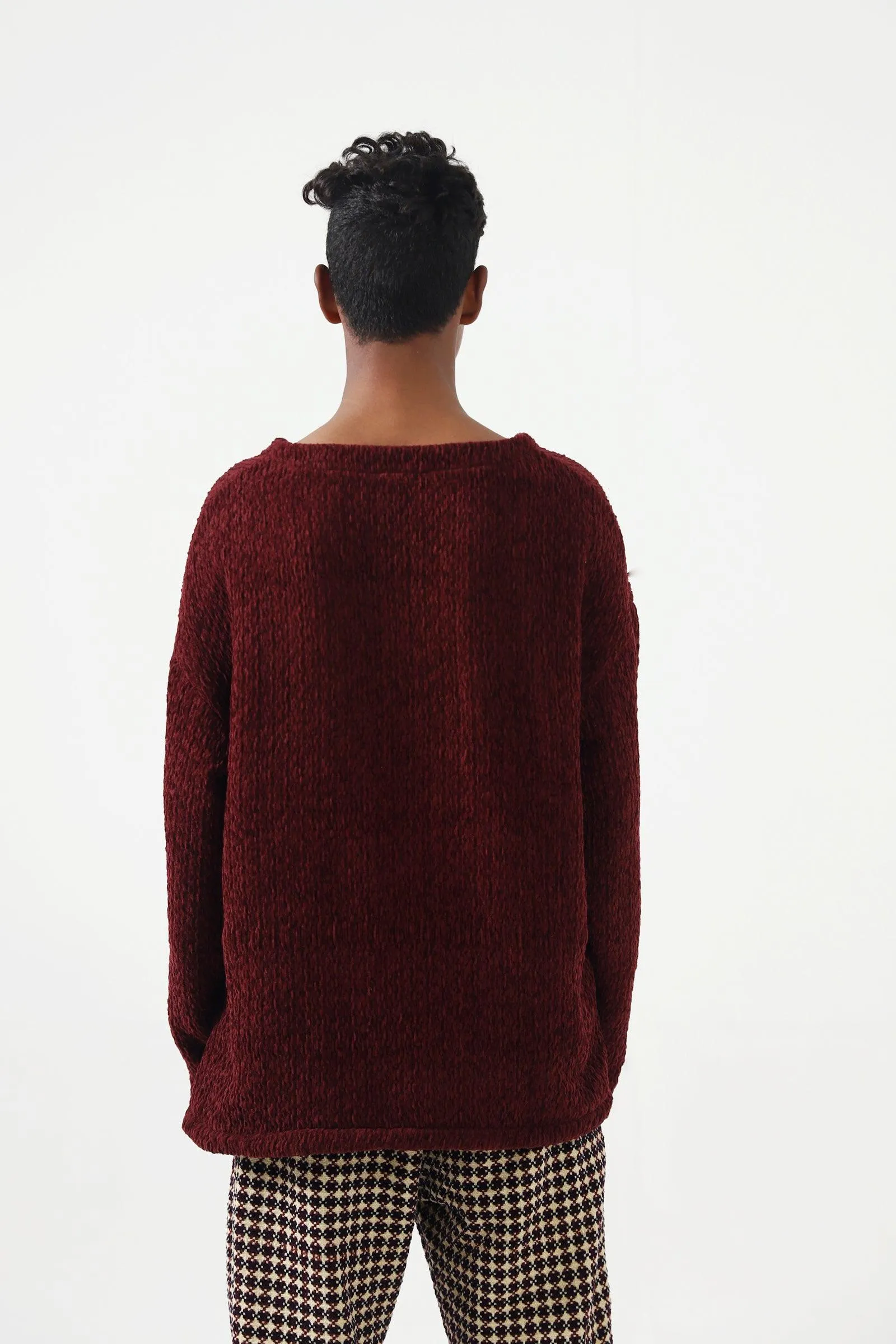 HAND WOVEN VELVET SWEATER