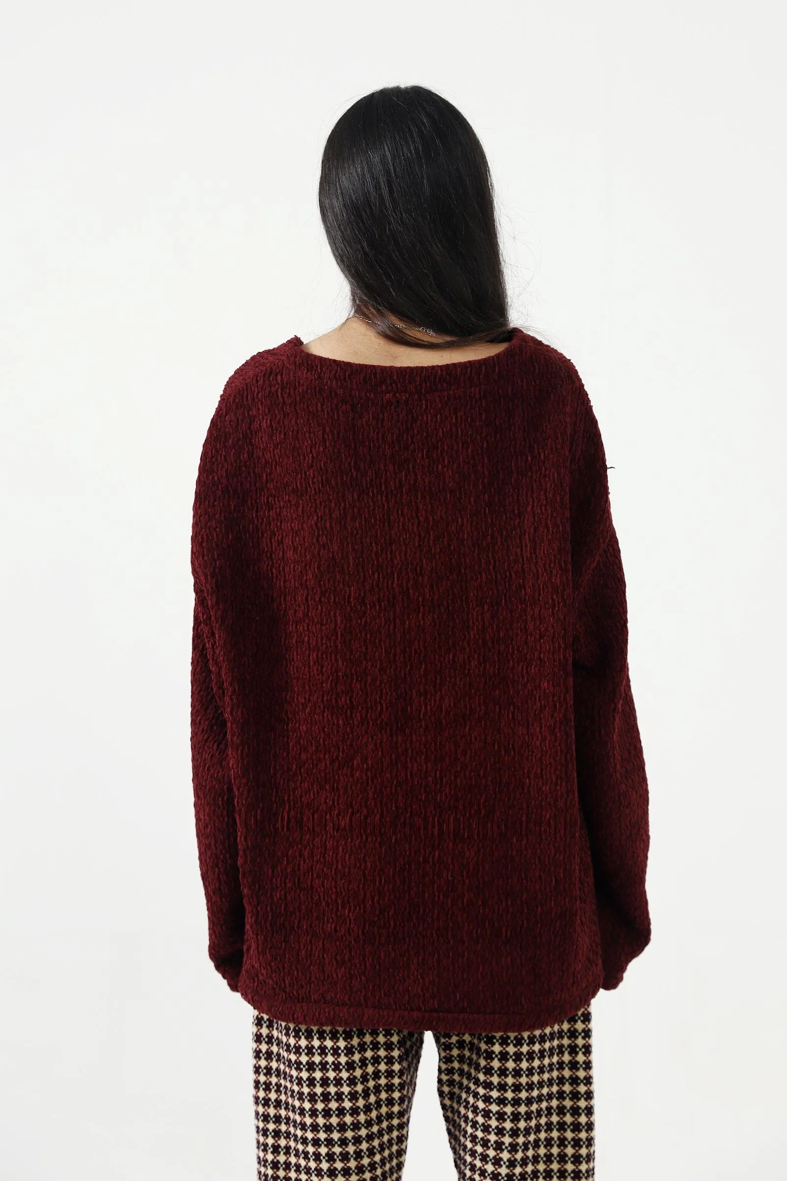 HAND WOVEN VELVET SWEATER