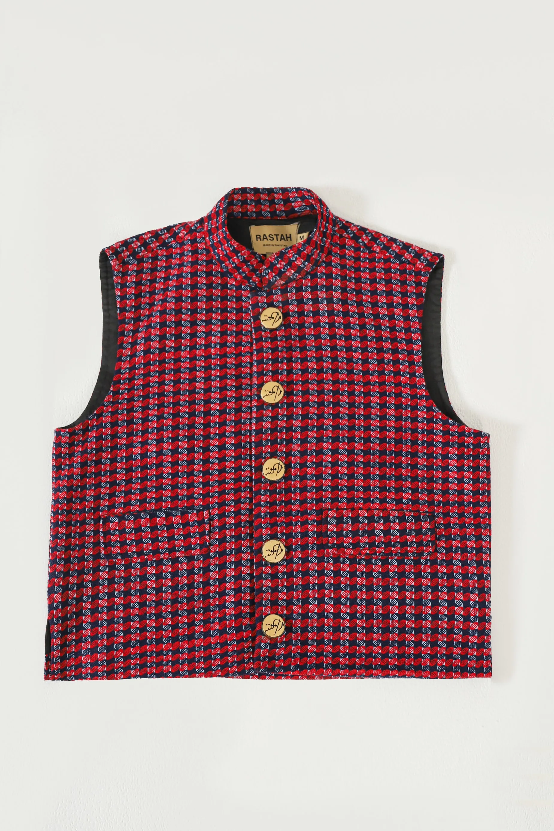 HANDWOVEN PLAID COTTON VEST