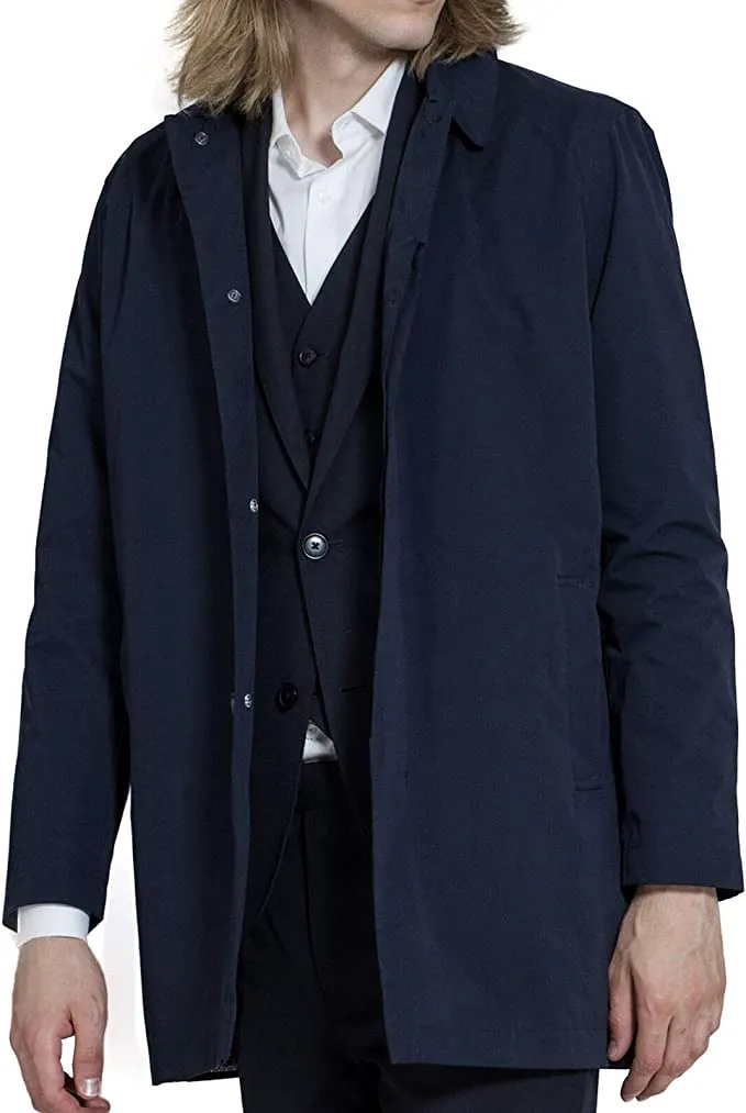 Harry Brown Navy Raincoat Coat - Brand New