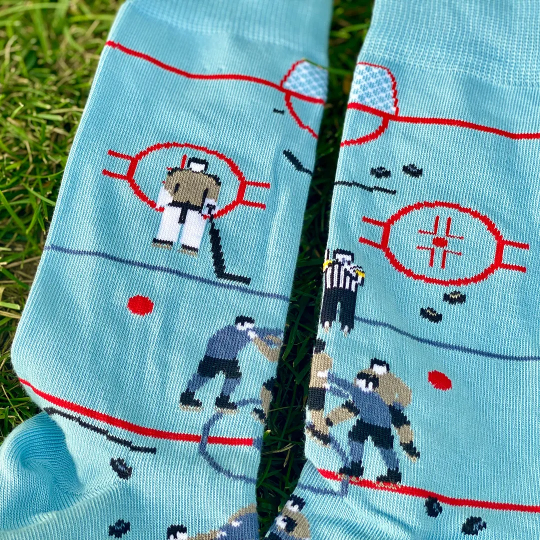 Hockey Brawl Scene Socks