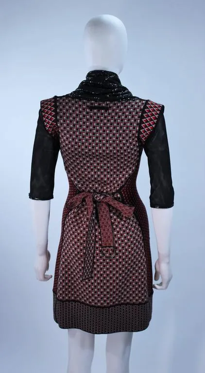 JEAN PAUL GAULTIER Stretch Wool Dress w/ Mesh Collar Size XS