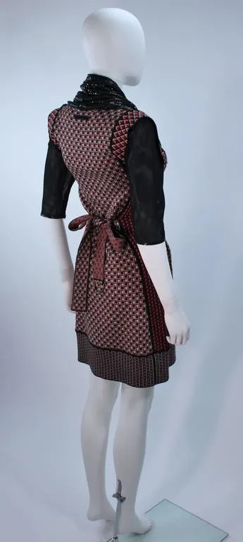 JEAN PAUL GAULTIER Stretch Wool Dress w/ Mesh Collar Size XS