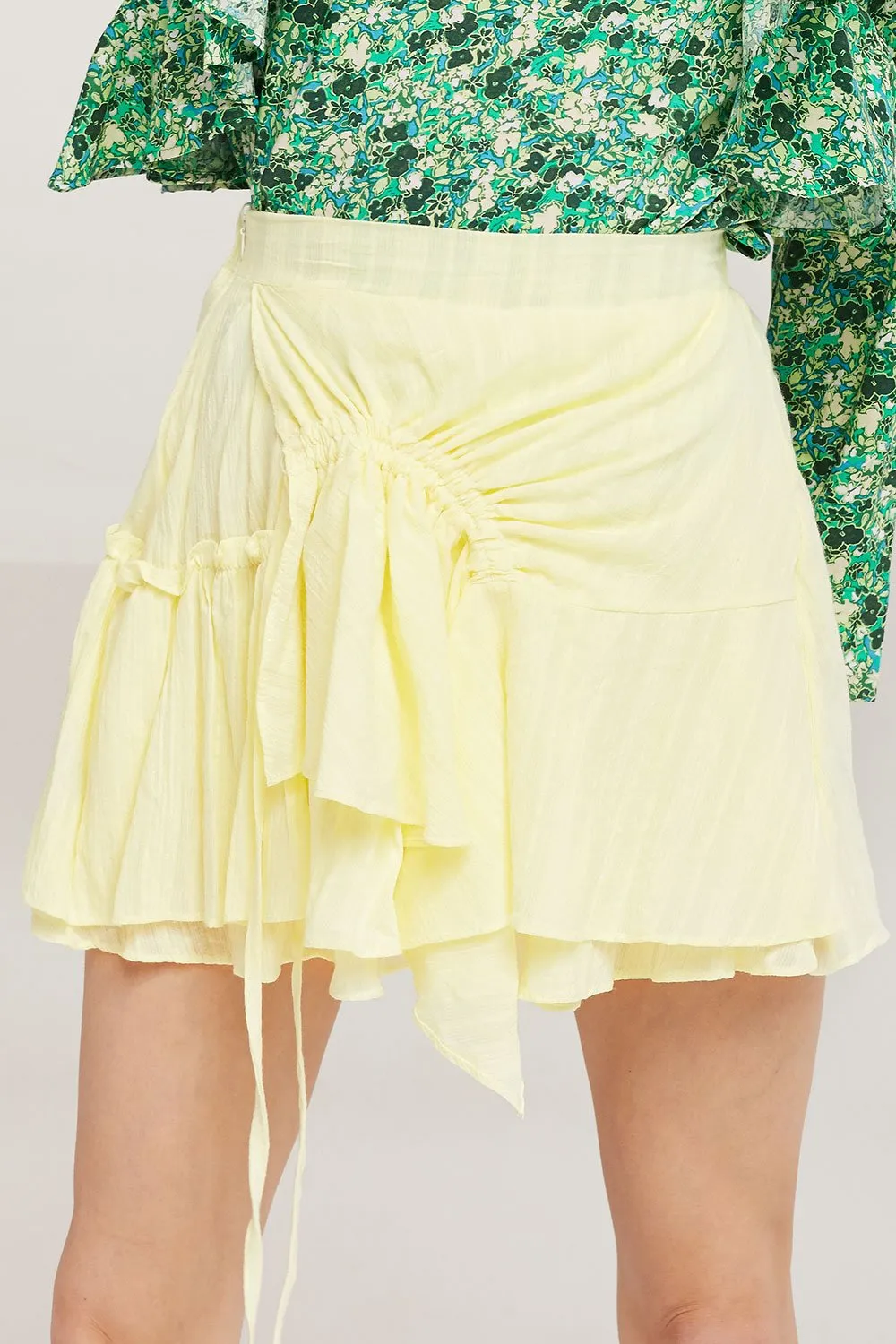 Kaylee Asymmetric Ruched Floaty Skirt