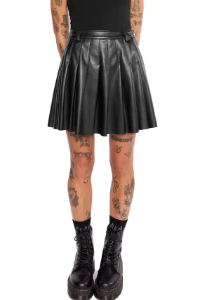 Lacie Faux Leather Pleated Skirt