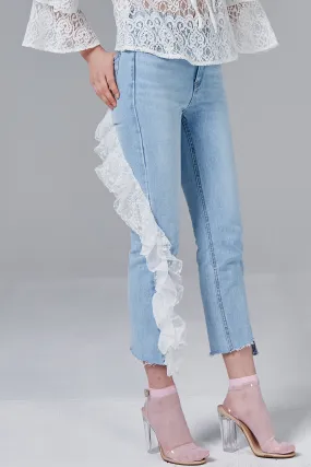 Lindsey Lace Ruffle Jeans