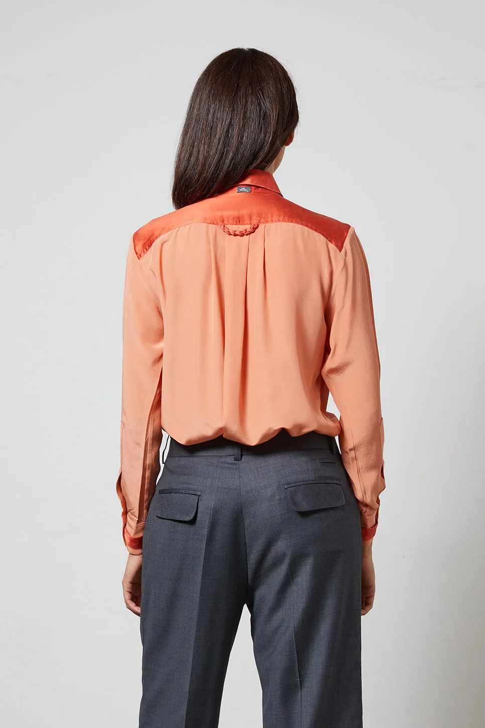 LOCK salmon - silk shirt