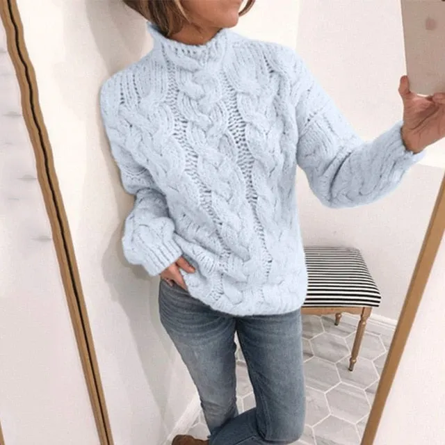 Long Sleeve Turtleneck  Sweater Top