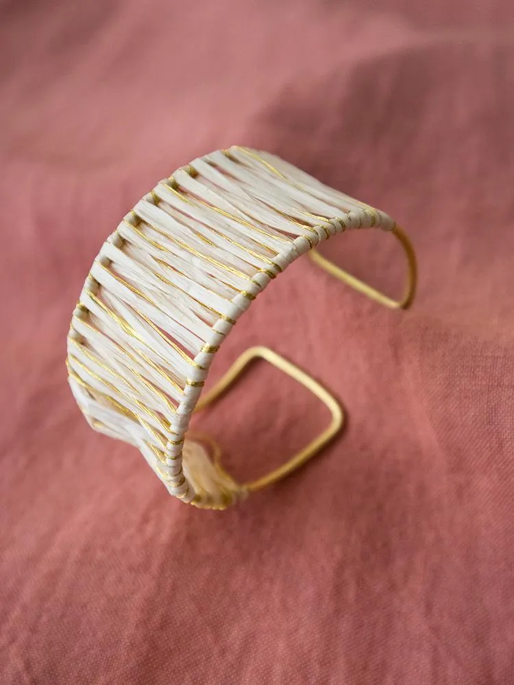 Madison Raffia Cuff - Gold