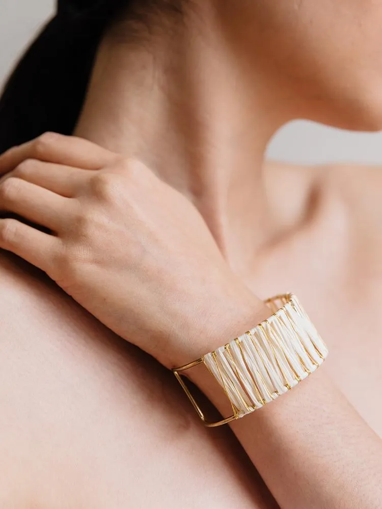 Madison Raffia Cuff - Gold