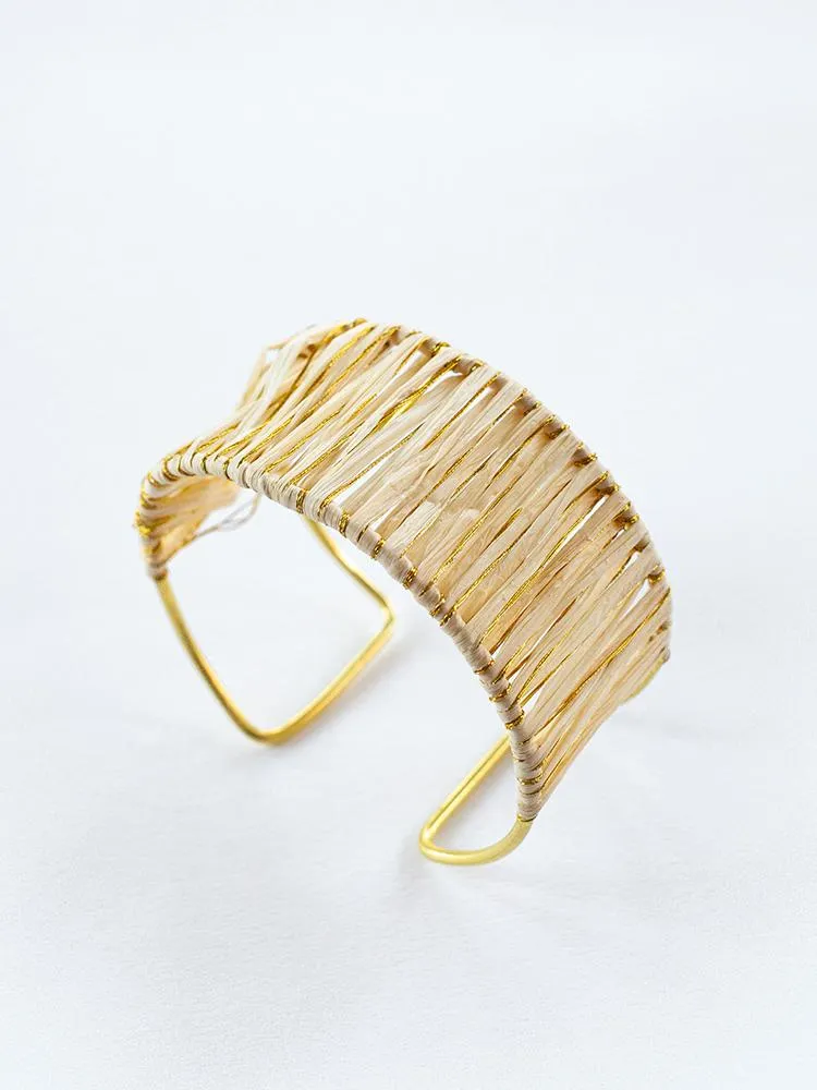 Madison Raffia Cuff - Gold