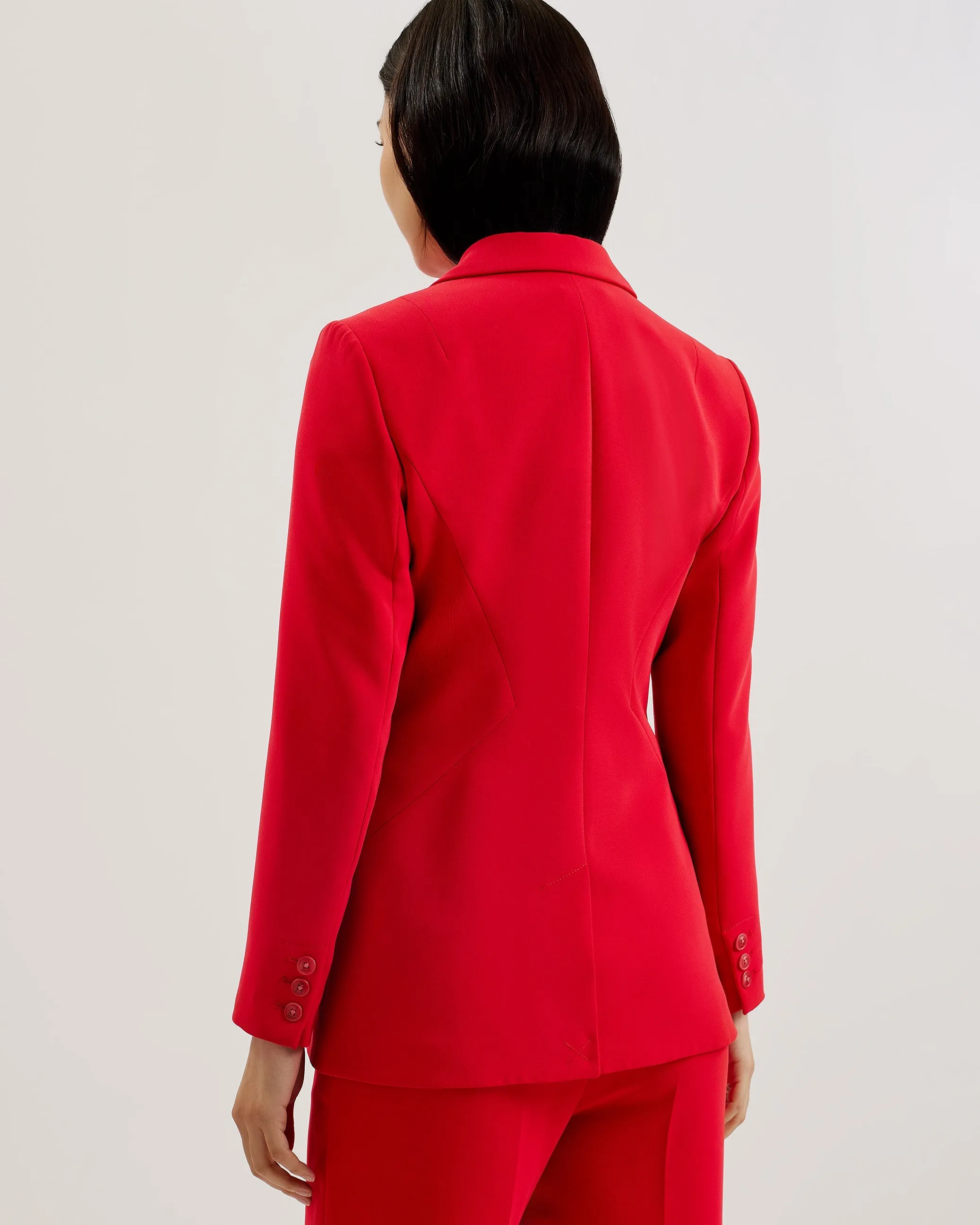 Manabl Single Breasted Tailored Blazer Red