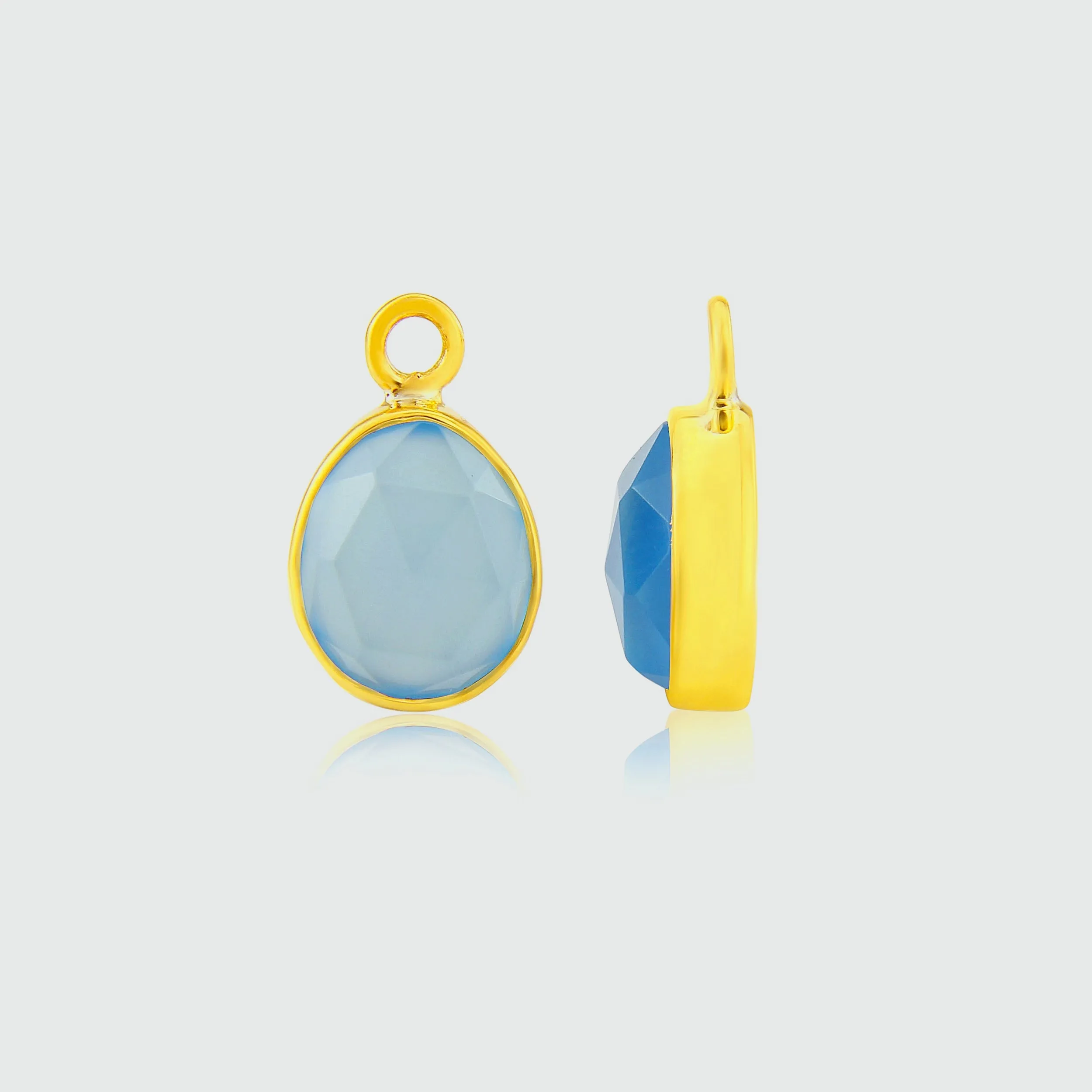 Manhattan Gold & Blue Chalcedony Interchangeable Gemstone Drops