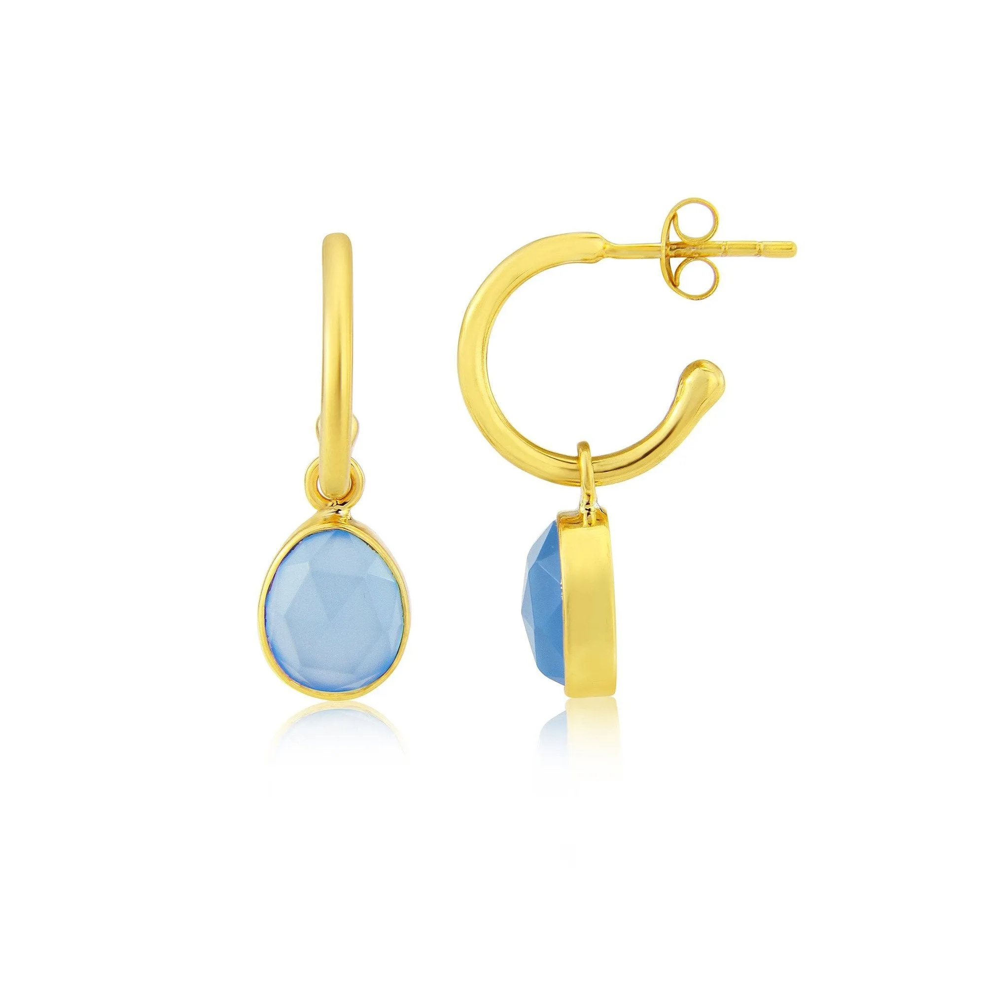 Manhattan Gold & Blue Chalcedony Interchangeable Gemstone Drops