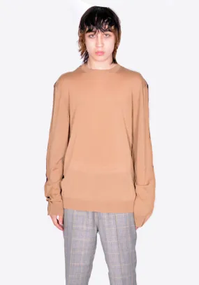 MARNI GCMG0265Q0 LIGHT WOOL BICOLOR SWEATER DUNE/BLACK