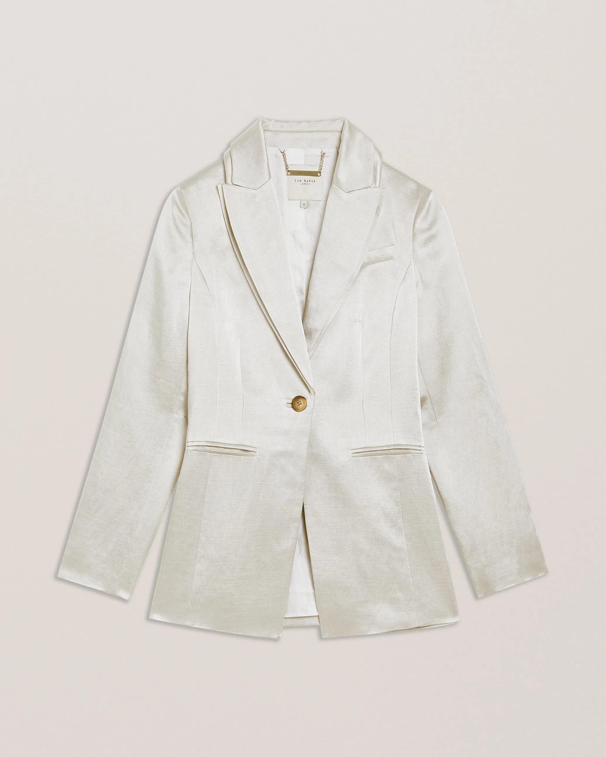 Masaru Single Breasted Tailored Blazer Ivory