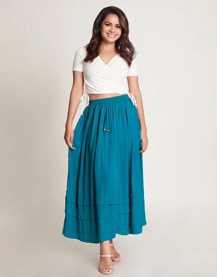 Maxi Skirt with Pleated Hem