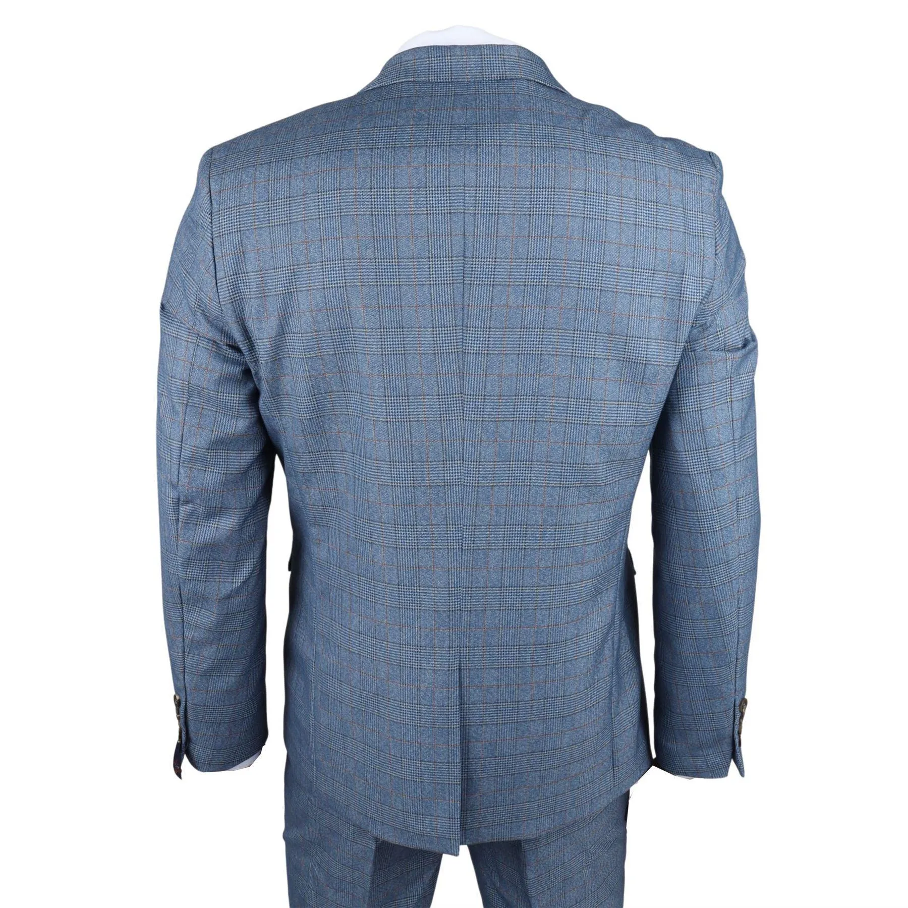 Men's Blazer Blue Checked Classic Sport Coat Plaid Tailored Fit