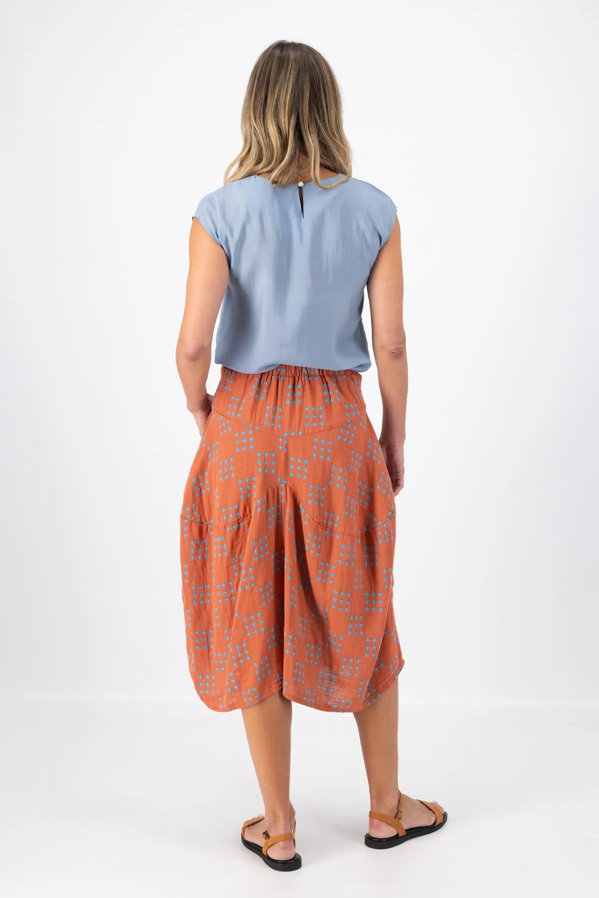 Milwaukee Network Orange Skirt in Woven Cotton | Pre-Order